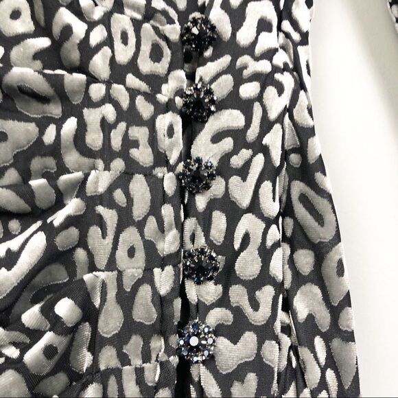 ASTR | Yasmin Dress Silver Leopard Velvet Size XS - Picture 9 of 15